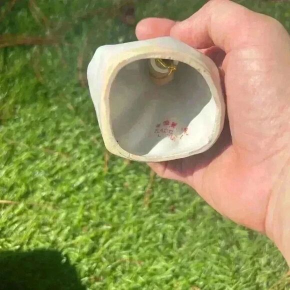 VINTAGE: Porcelain Dinner Bell - Lady Bell - Blue and White Bell - Dinner Bell - Picture 3 of 3